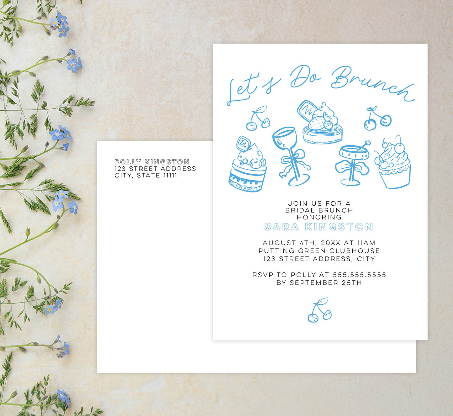 Blue Brunch Invite