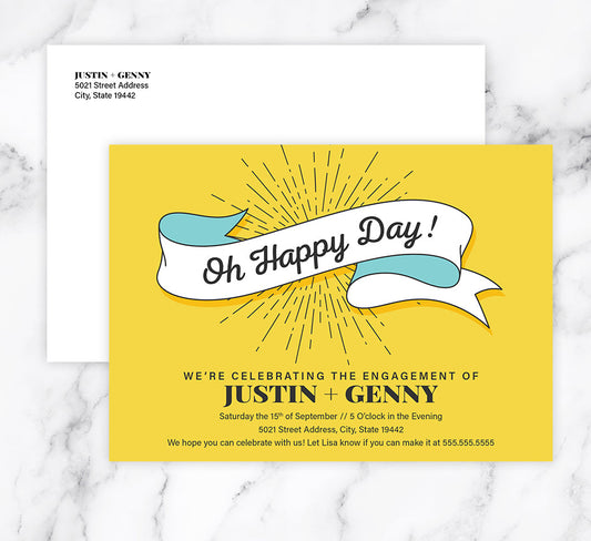 Vintage Happy Invite Mockup