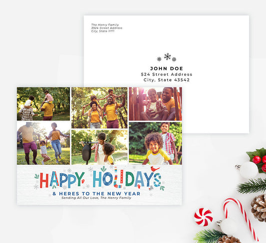 Snowy Greetings Holiday Card Mockup