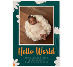 Load image into Gallery viewer, Bold Daisies Birth Announcement card with 1 image spot
