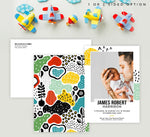 Load image into Gallery viewer, Mockup of Vivid Designs Birth Announcement card with envelope
