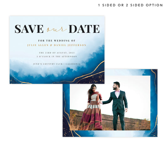 Blue Geode Save The Date