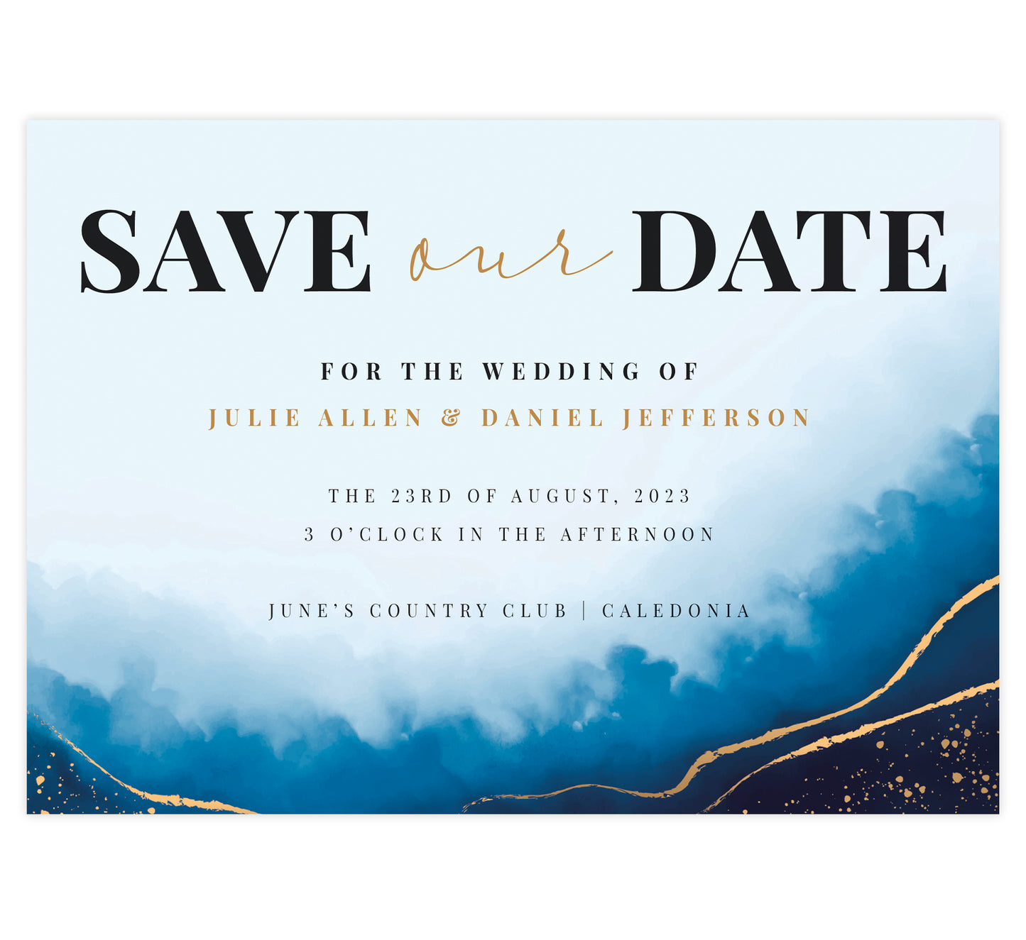 Blue Geode Save The Date
