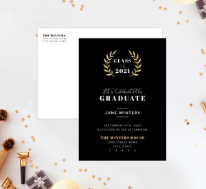 Typography Grad Invitation
