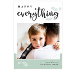Load image into Gallery viewer, Happy Everything Holiday Card; White background with &quot;Happy Everything&quot; at the top, image in the middle and simple drawn branches around the text.
