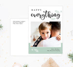 Load image into Gallery viewer, Happy Everything Holiday Card Mockup; Holiday card with envelope and return address printed on it. 
