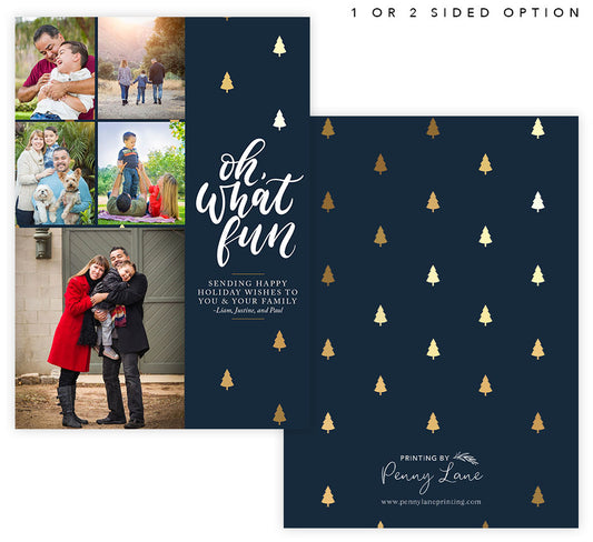 Gold Trees Holiday Card