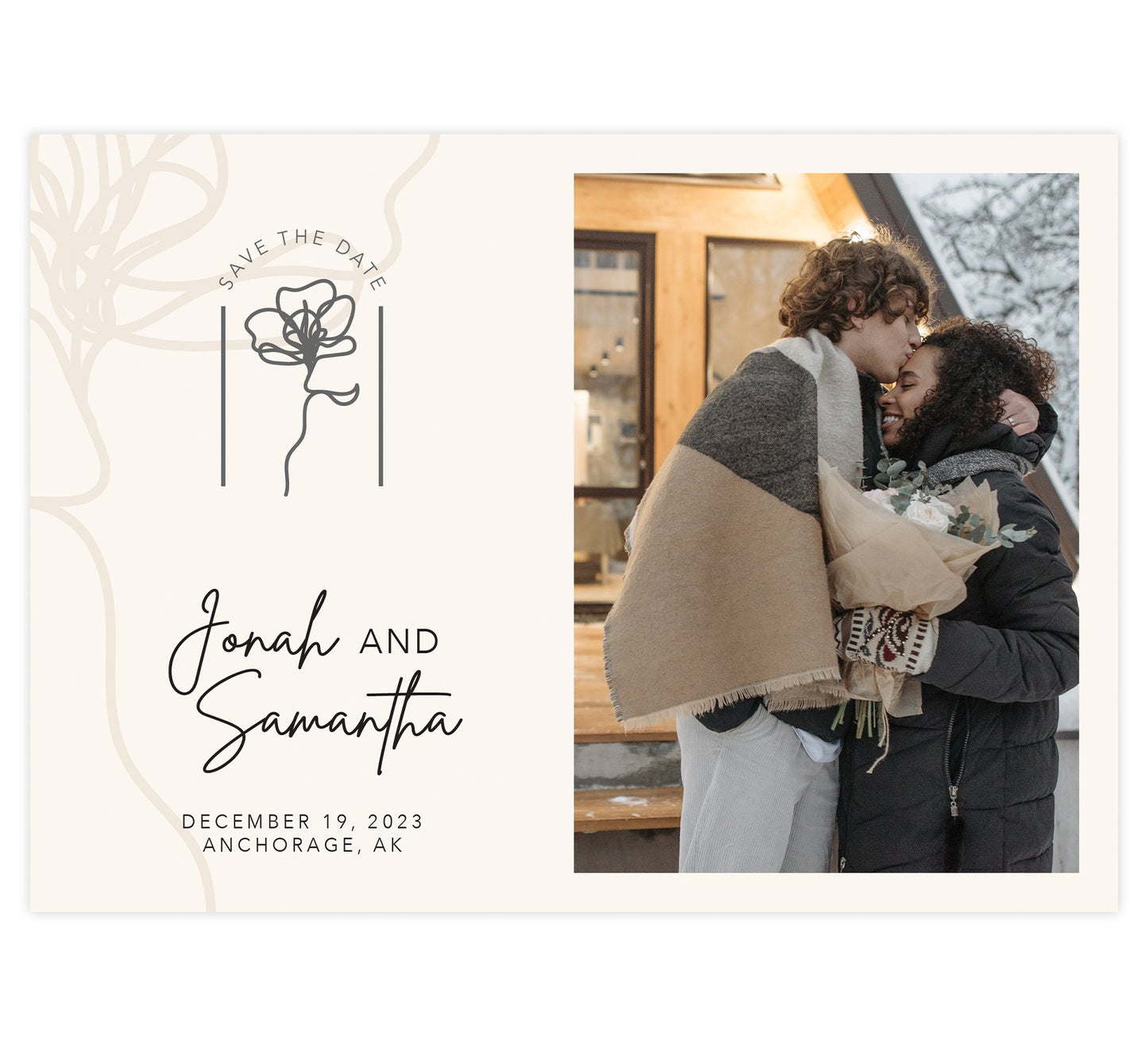 Modern Handwriting Save the Date Card