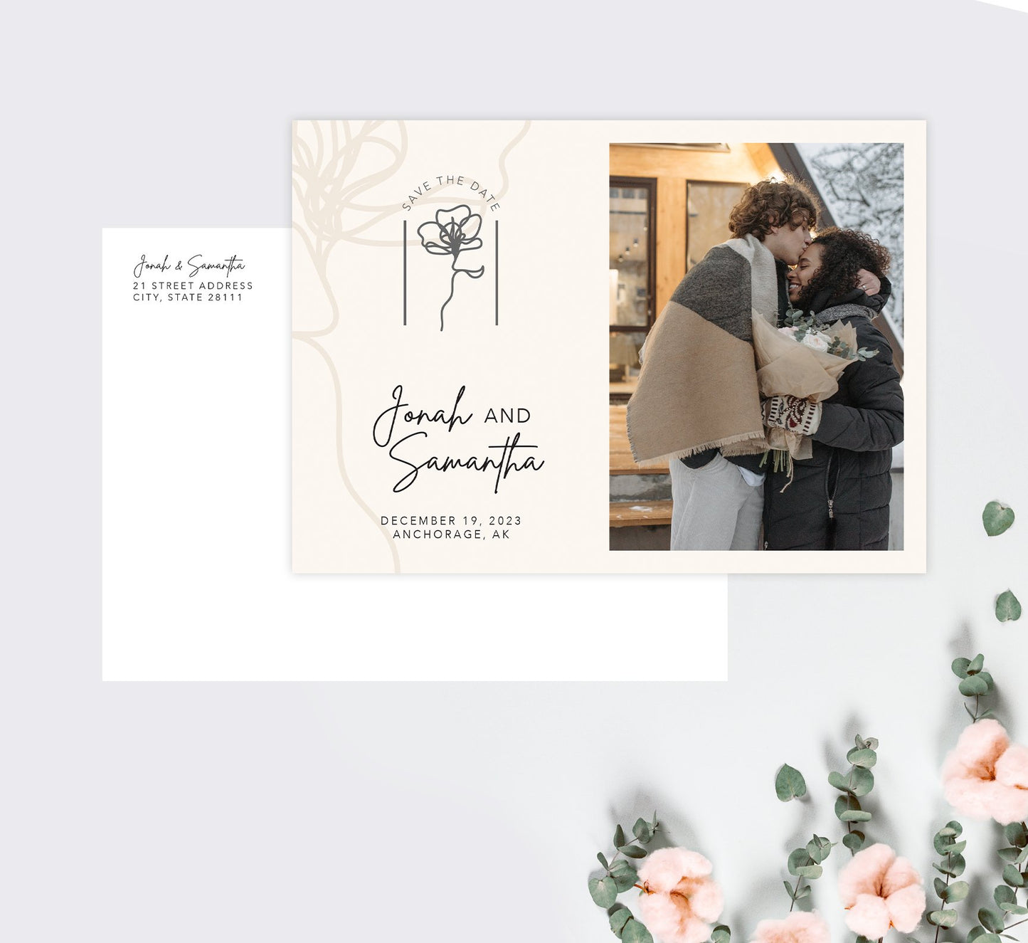 Modern Handwriting Save the Date Card Mockup