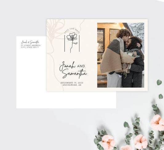 Modern Handwriting Save the Date Card Mockup
