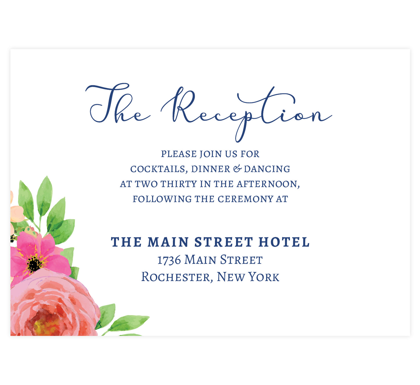 Navy Bouquet Reception