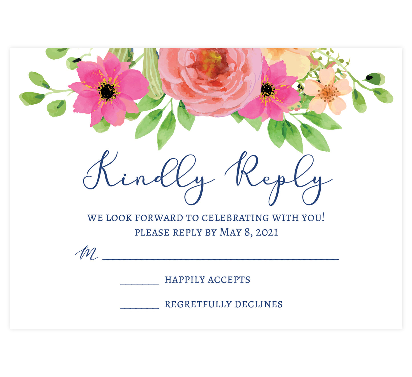 Navy Bouquet RSVP