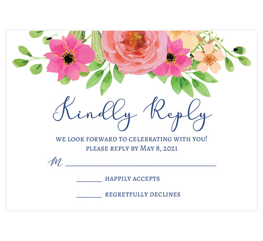 Navy Bouquet RSVP