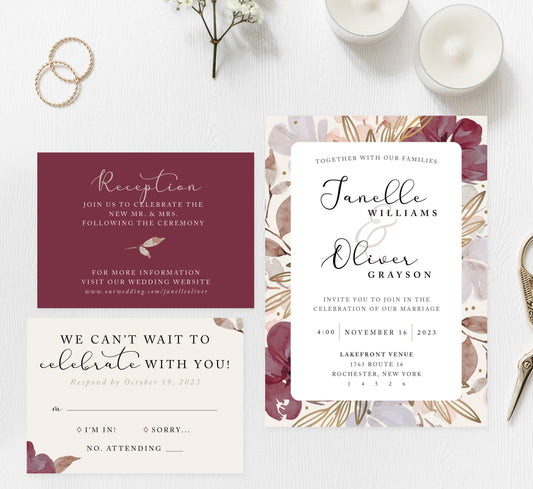 Floral Love Wedding Set Mockup