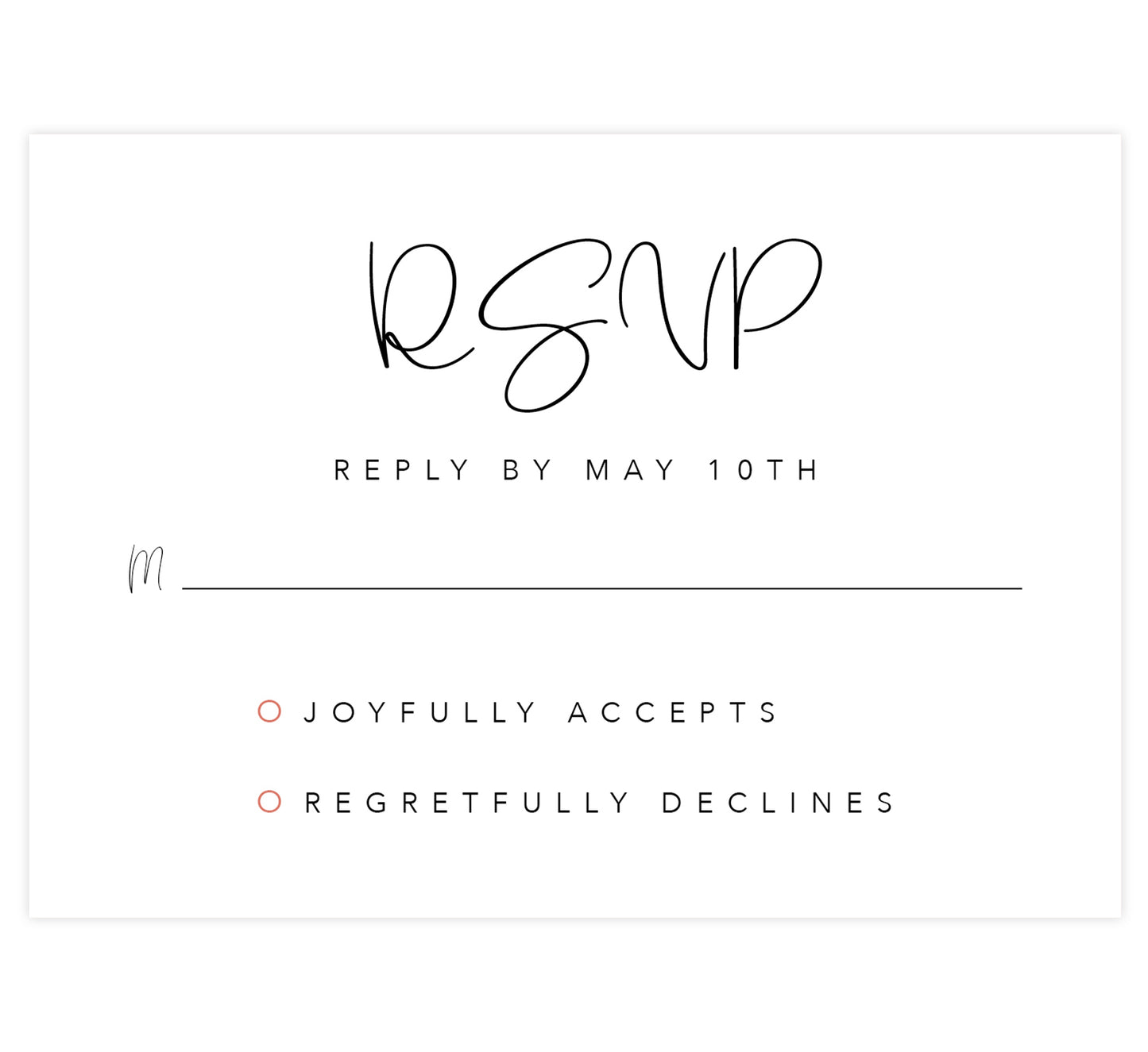 Coral Color Pop Wedding RSVP