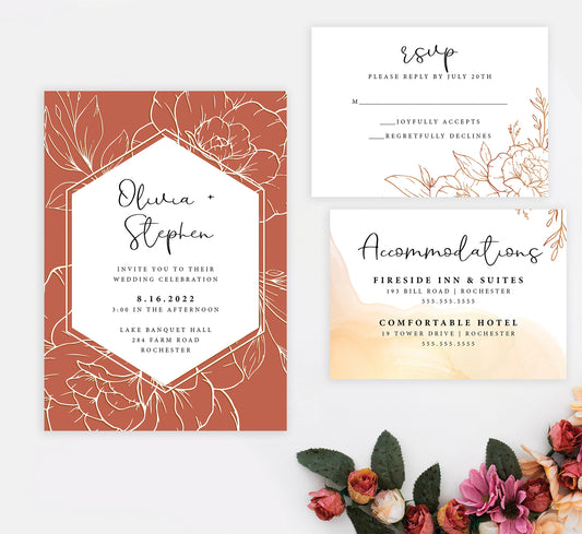 Gleaming Botanical Invitation