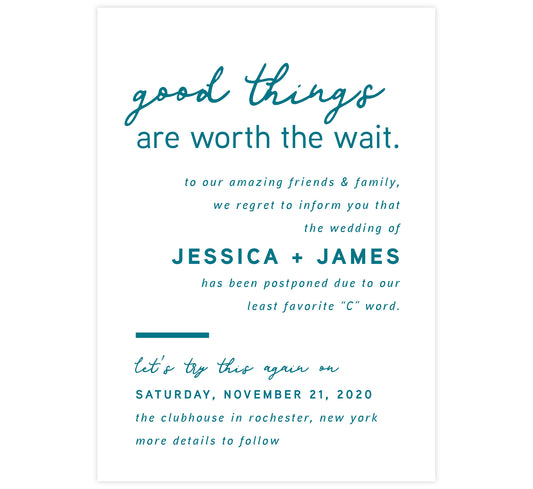 Simple Love Postponed Card