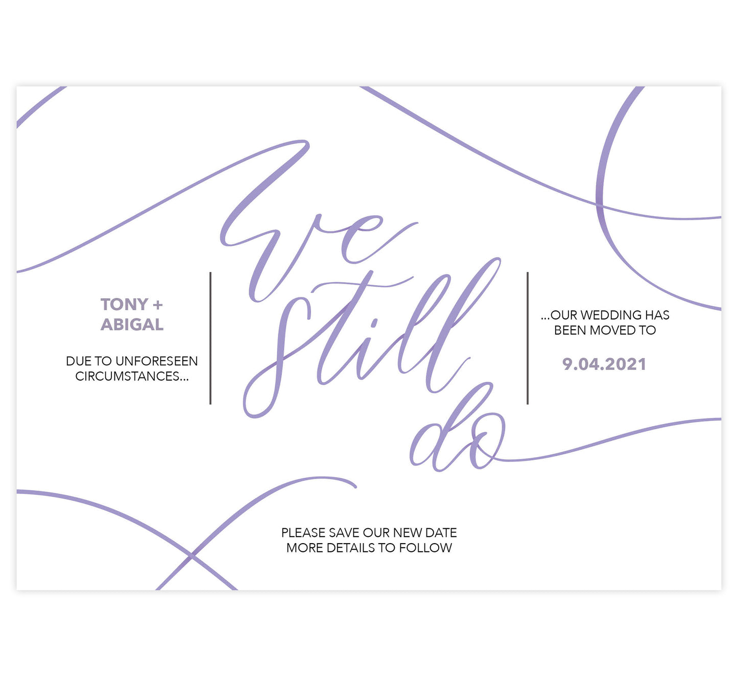 Ribbon Postponed Card