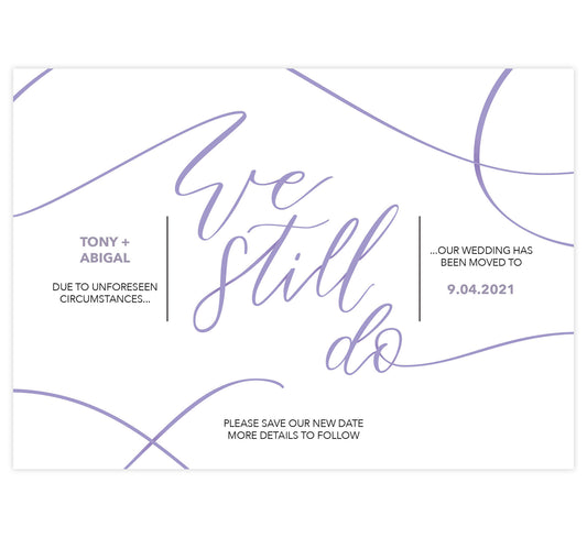 Ribbon Postponed Card
