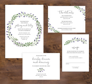 Lavender Wreath Wedding Set