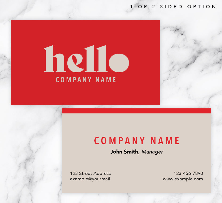 Bold Hello Business Card