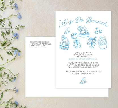 Blue Brunch Invite