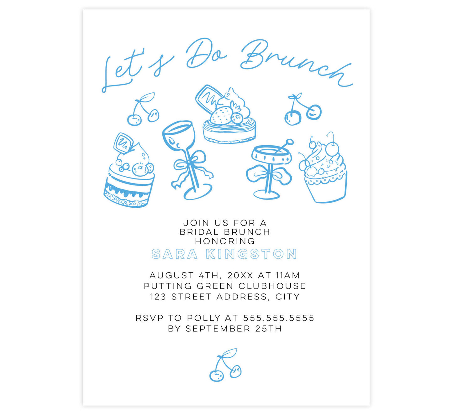 Blue Brunch Invite