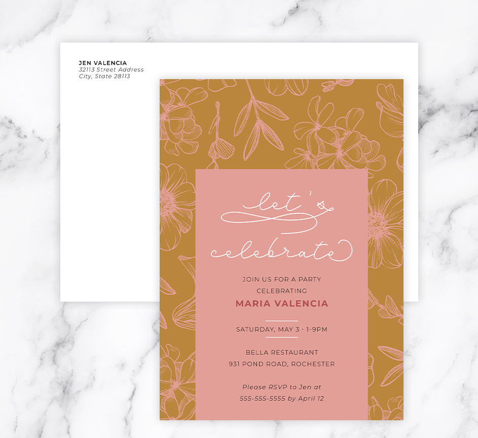 Modern Flourish Invite Mockup