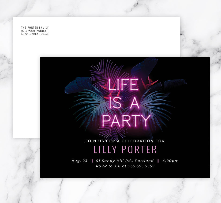 Neon Glow Invite Mockup