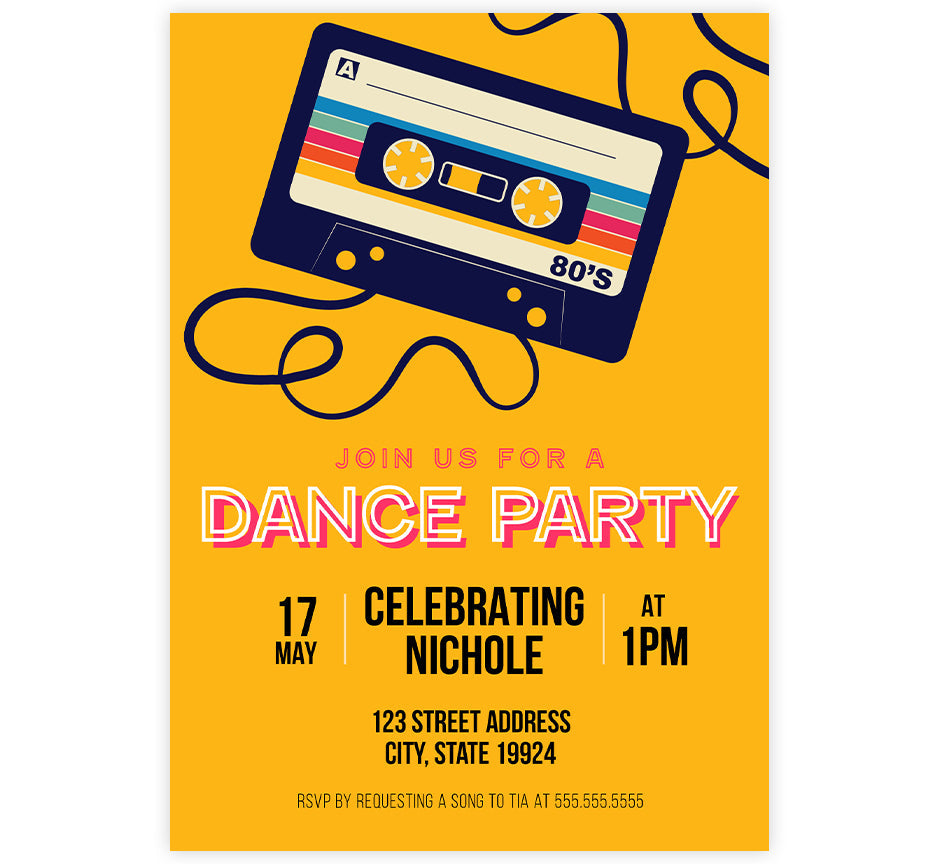 Retro Dance Invite