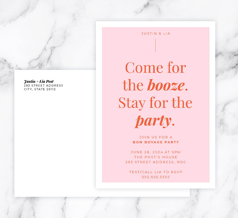 Pink Party Invite Mockup