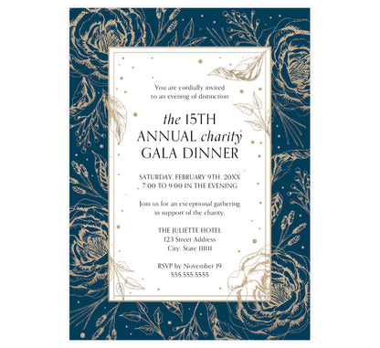 Gold Florals Invite