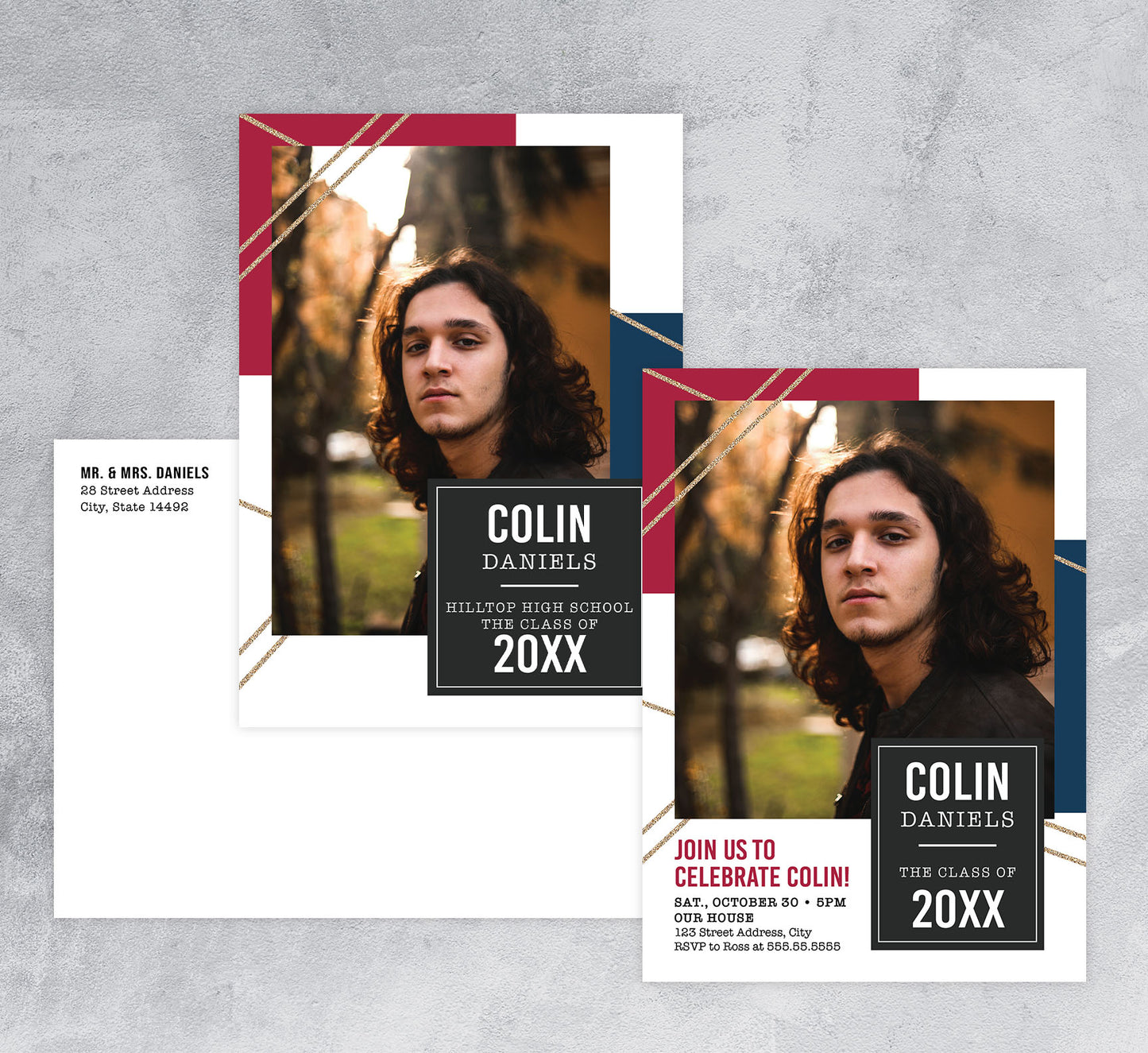 Red, White and Grad Card