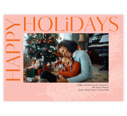 Pink Season Holiday Card