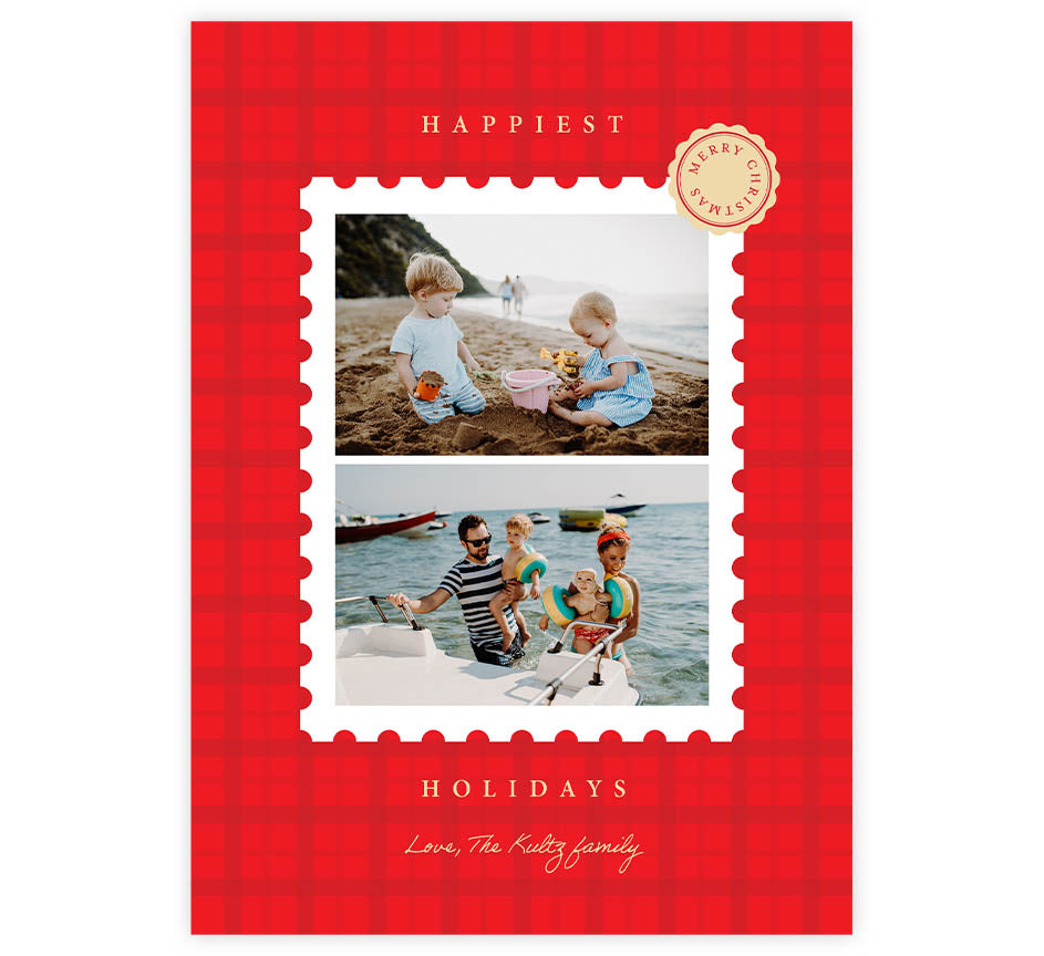 Classic Red Plaid Holiday Card