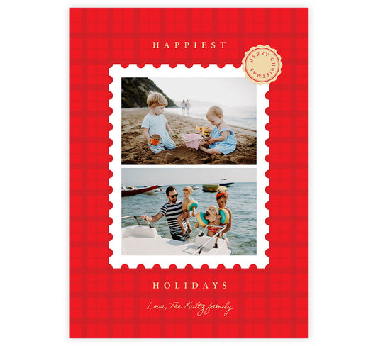 Classic Red Plaid Holiday Card