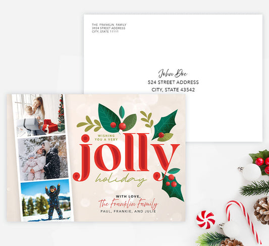 Frosted Jolly Holiday Card Mockup
