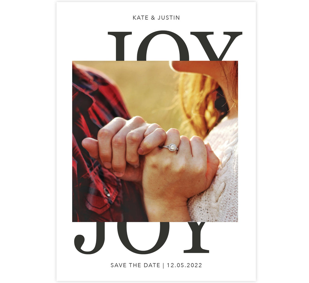 All Joy Save the Date Card with 1 to 4 image spots