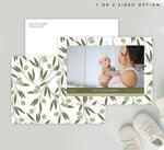 Load image into Gallery viewer, Mockup of Olive Branch Announcement card with envelope
