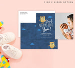 Load image into Gallery viewer, Mockup of Owl Love You Birth Announcement card with envelope
