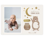 Load image into Gallery viewer, Baby Bear Birth Announcement card with 1 image spot
