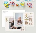 Load image into Gallery viewer, Mockup of Baby Bear Birth Announcement card with envelope
