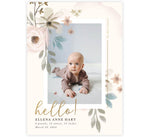 Load image into Gallery viewer, Elegant Blooms Birth Announcement card with 1 image spot
