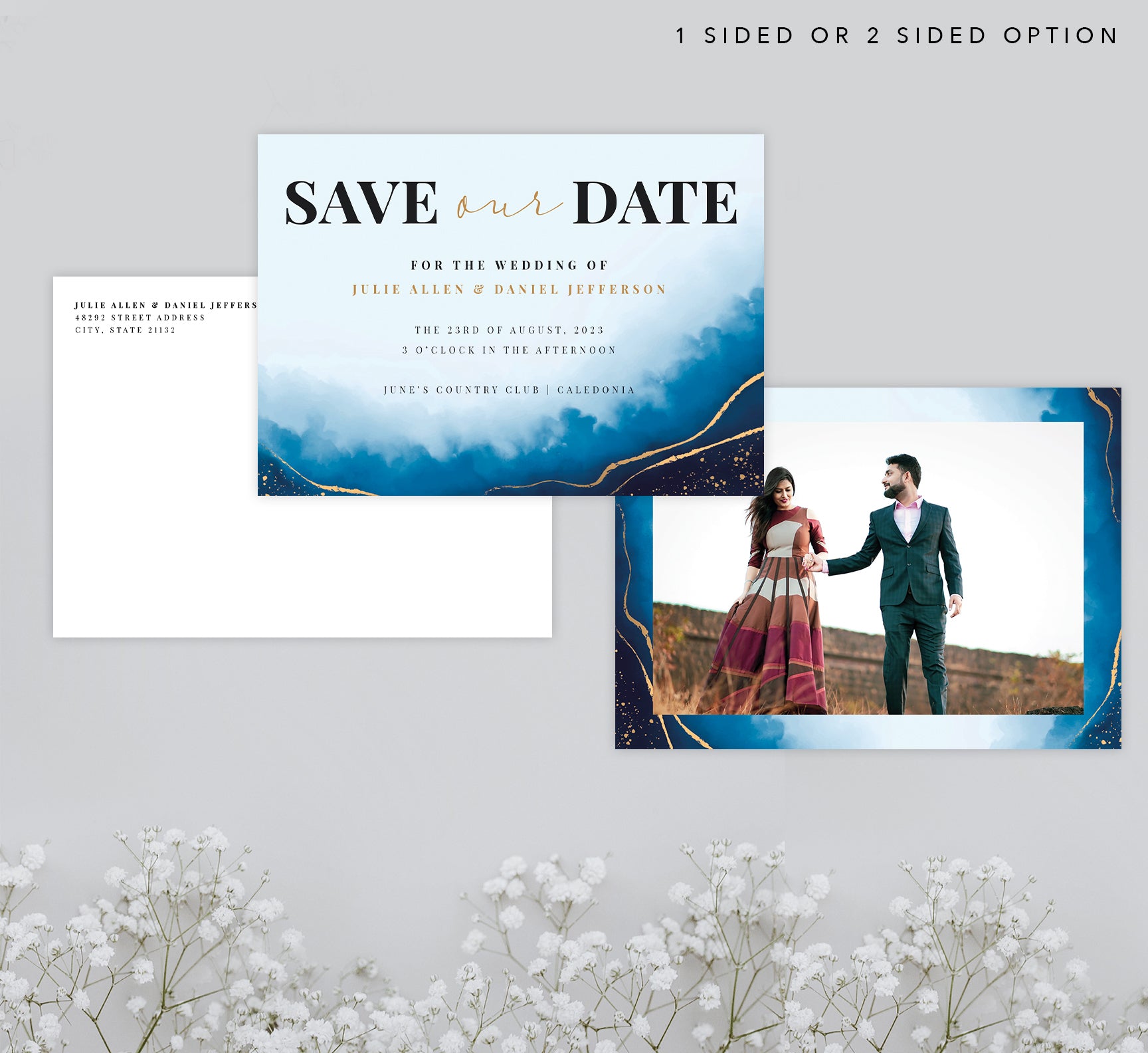 Blue Geode Save The Date