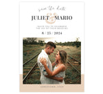 Load image into Gallery viewer, Color Block Save the Date Card with 1 image spot
