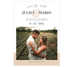 Color Block Save the Date Card with 1 image spot