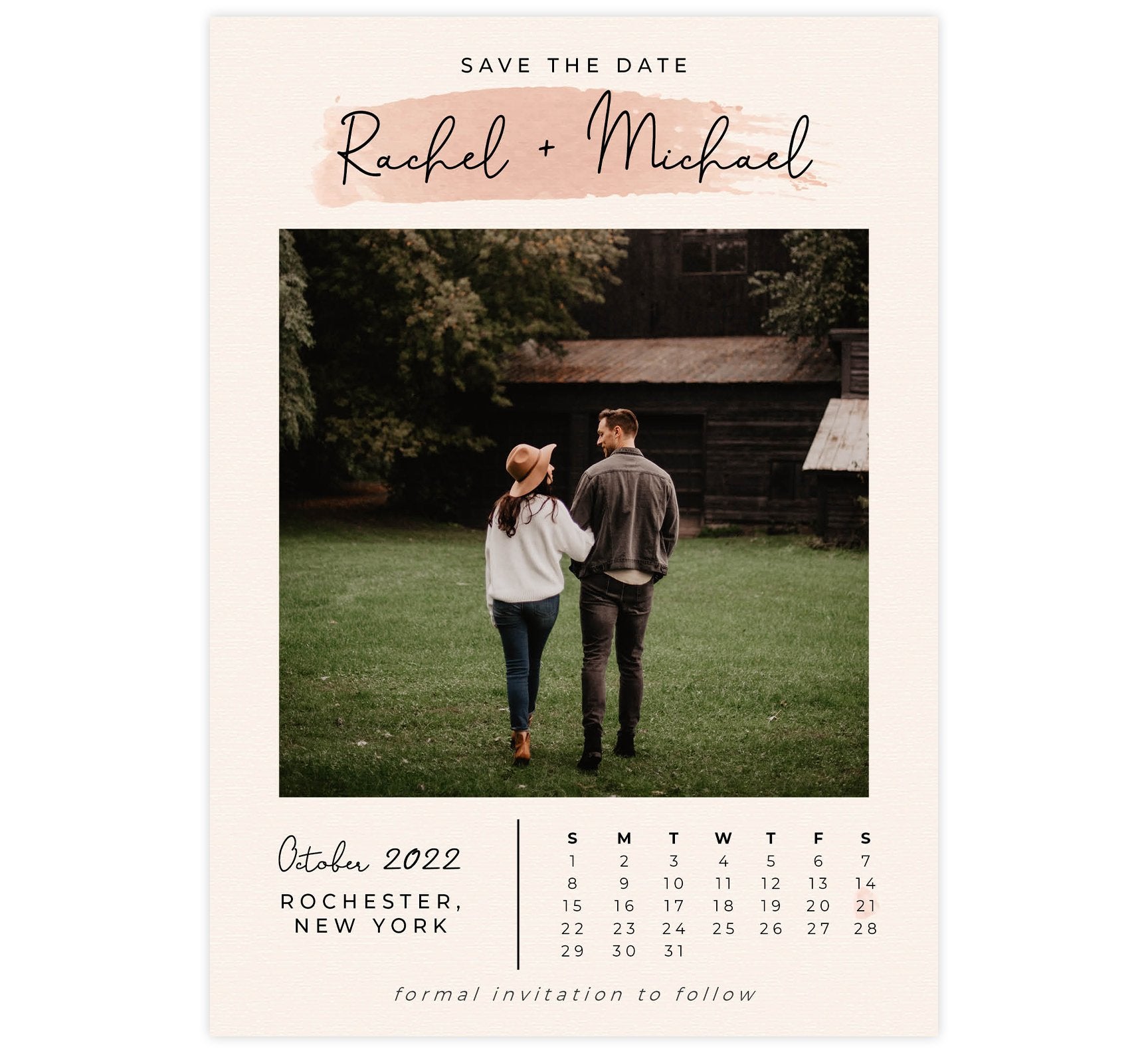 Dates Set Save the Date Card with 1 image spot