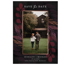 Deep Love Save the Date Card with 1 or 2 image spots