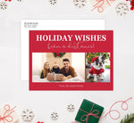 Load image into Gallery viewer, Distance Wishes Holiday Card Mockup; Holiday card with envelope and return address printed on it. 
