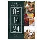 Load image into Gallery viewer, Emerald Watercolor Save the Date Card with 3 image spots
